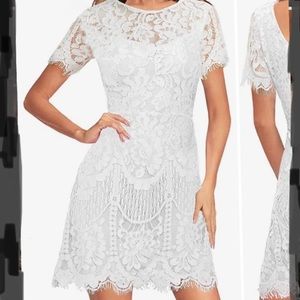 White Floral Lace Dress NWT